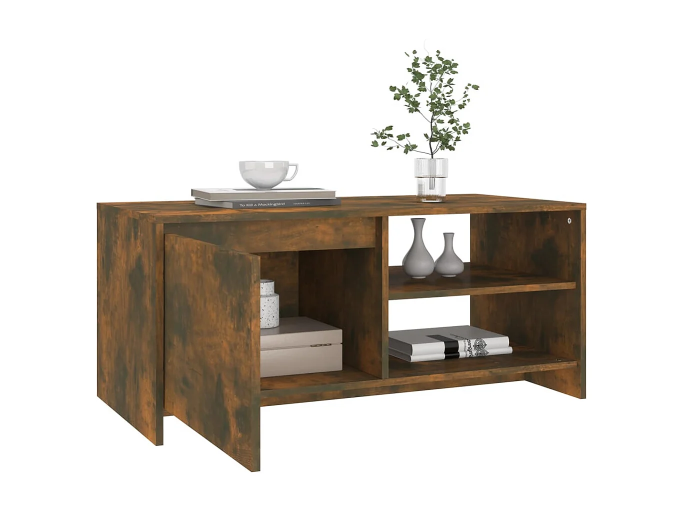 Couchtisch-Sofatisch-Beistelltische Räuchereiche 102x50x45 cm Holzwerkstoff SHL93575