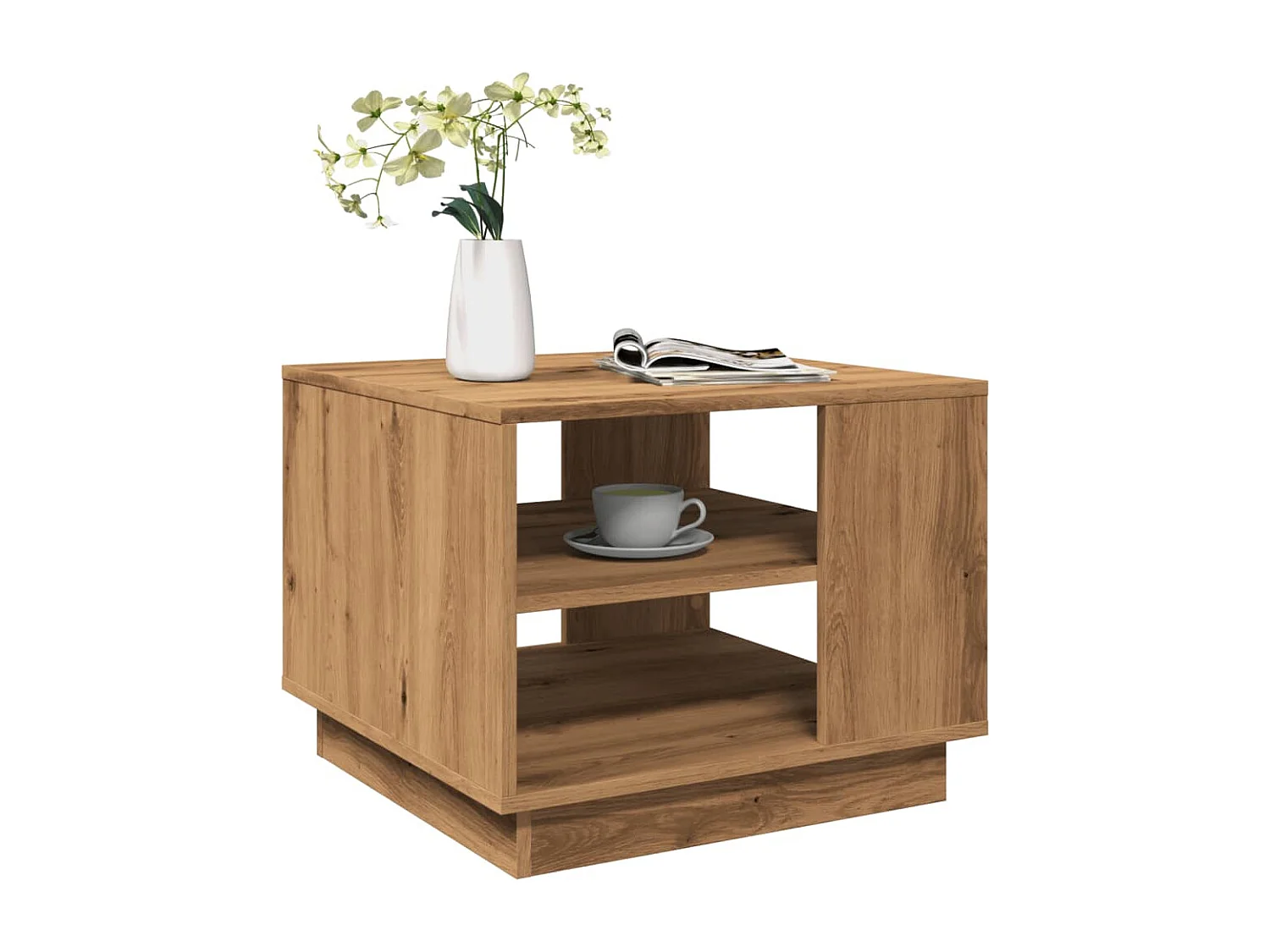 Couchtisch-Wohnzimmertisch-Beistelltische Artisan-Eiche 55x55x42 cm Holzwerkstoff SHL84734