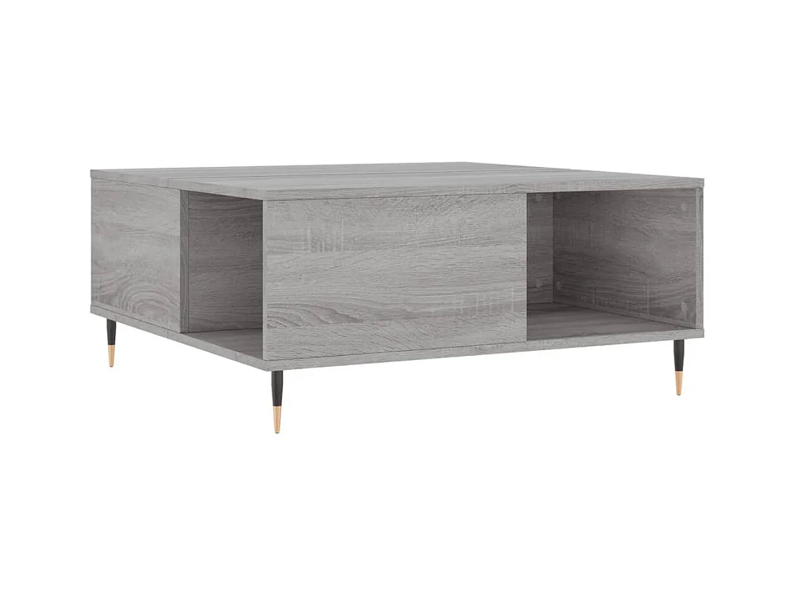 Mesa de centro | Mesa auxiliar madera ingeniería metal roble Sonoma 95x95x45 cm SHL2234