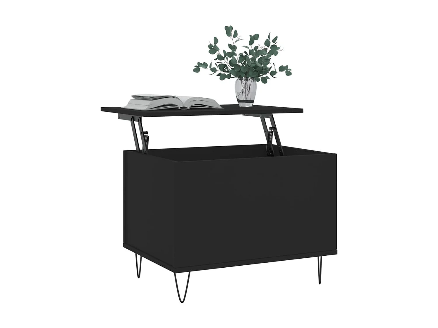 Salontafel | Woonkamertafel | Koffietafel 60x44,5x45 cm bewerkt hout zwart