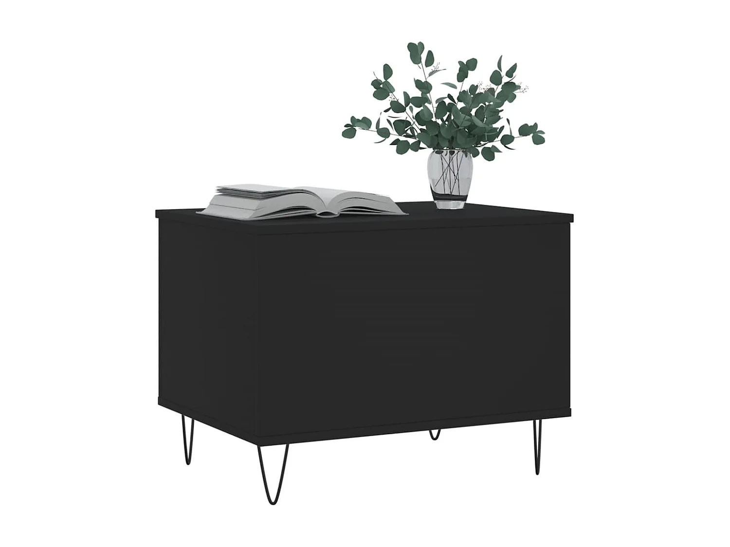 Salontafel | Woonkamertafel | Koffietafel 60x44,5x45 cm bewerkt hout zwart