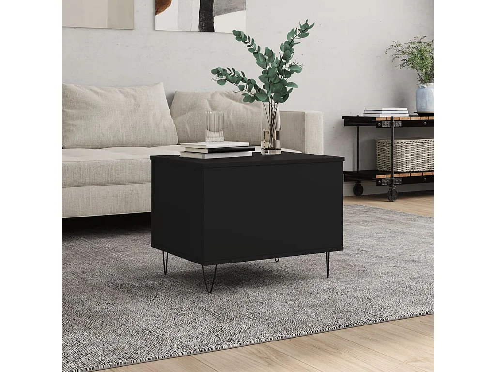 Salontafel | Woonkamertafel | Koffietafel 60x44,5x45 cm bewerkt hout zwart