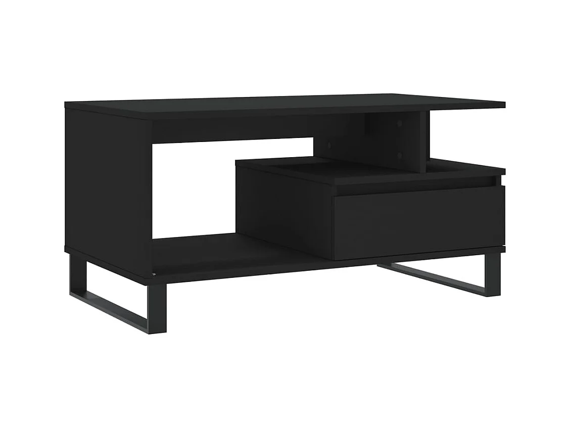 Table basse salon-Table d'appoint Noir 90x49x45 cm Bois d'ingénierie SHL37029