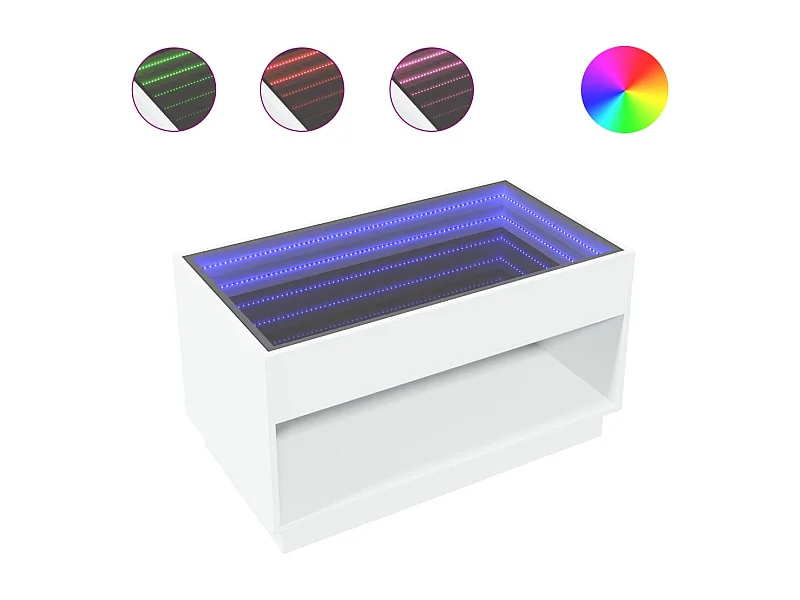 Table basse salon-Table d'appoint avec LED infini blanc 90x50x50 cm SHL9994