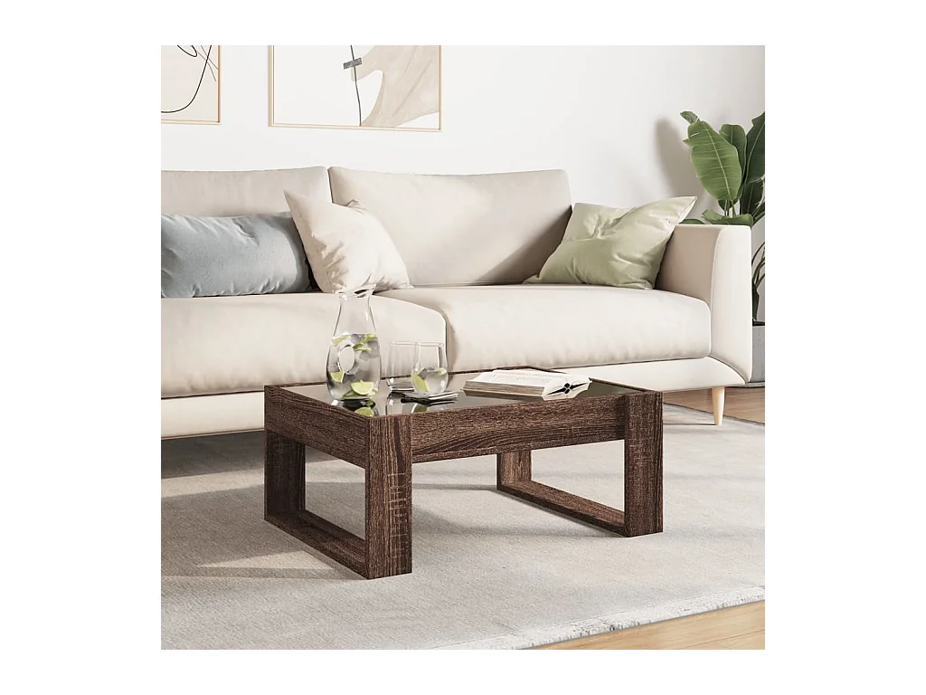 Mesa de centro-Mesa auxiliar madera de ingeniería gris hormigón 90x60x31 cm SHL2496