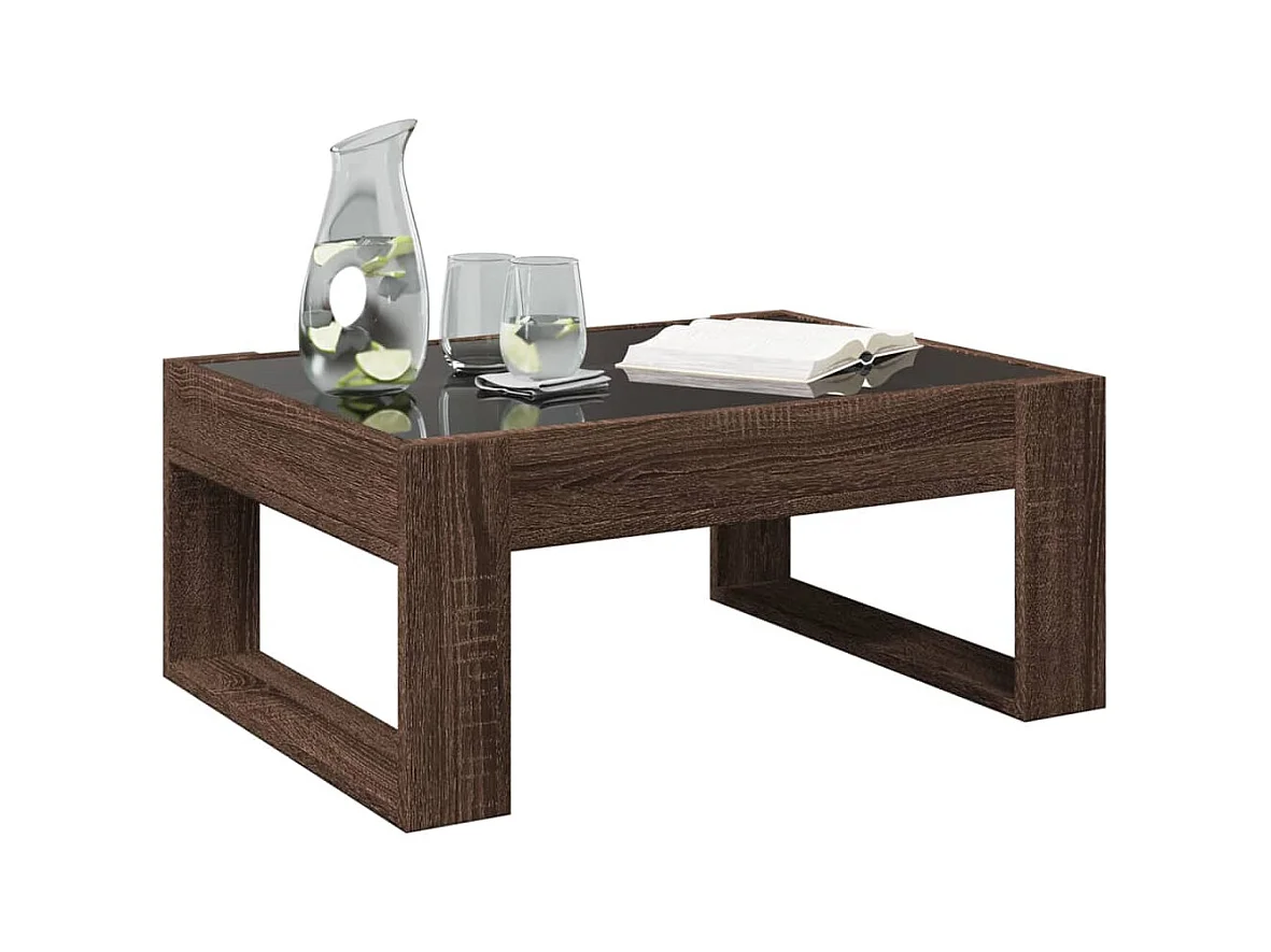 Mesa de centro-Mesa auxiliar madera de ingeniería gris hormigón 90x60x31 cm SHL2496