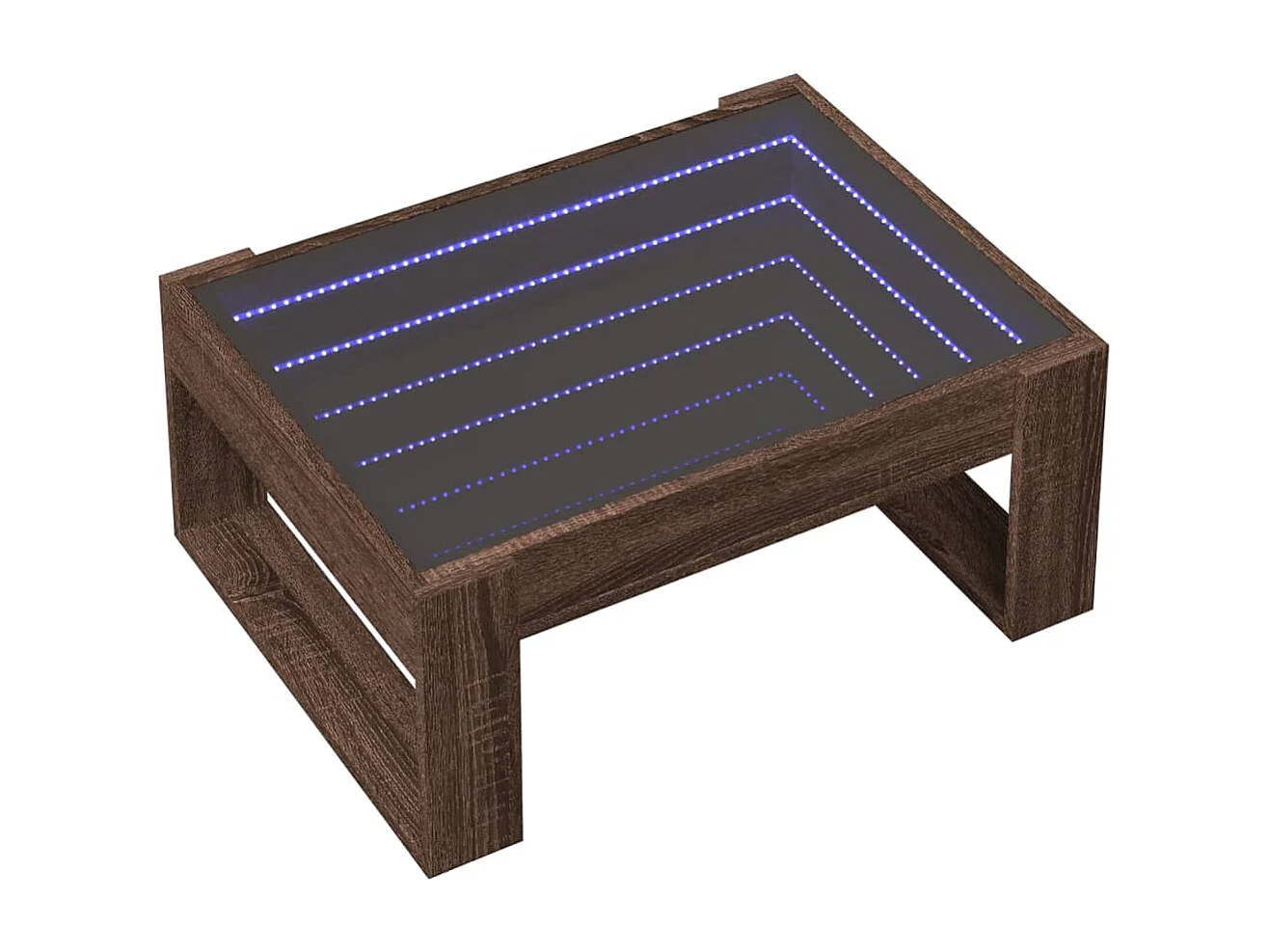 Table basse salon-Table d'appoint avec LED infini chêne marron 70x53x30 cm SHL11129