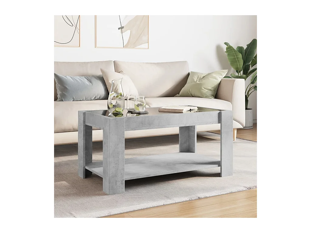 Mesa de centro-Mesa auxiliar madera contrachapada roble ahumado 150x50x35 cm SHL4417