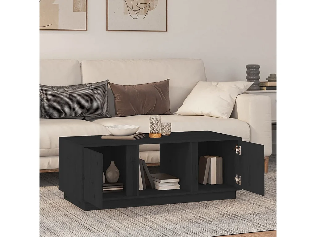 Mesa de centro | Mesa auxiliar madera contrachapada gris hormigón 90x50x40 cm SHL3671