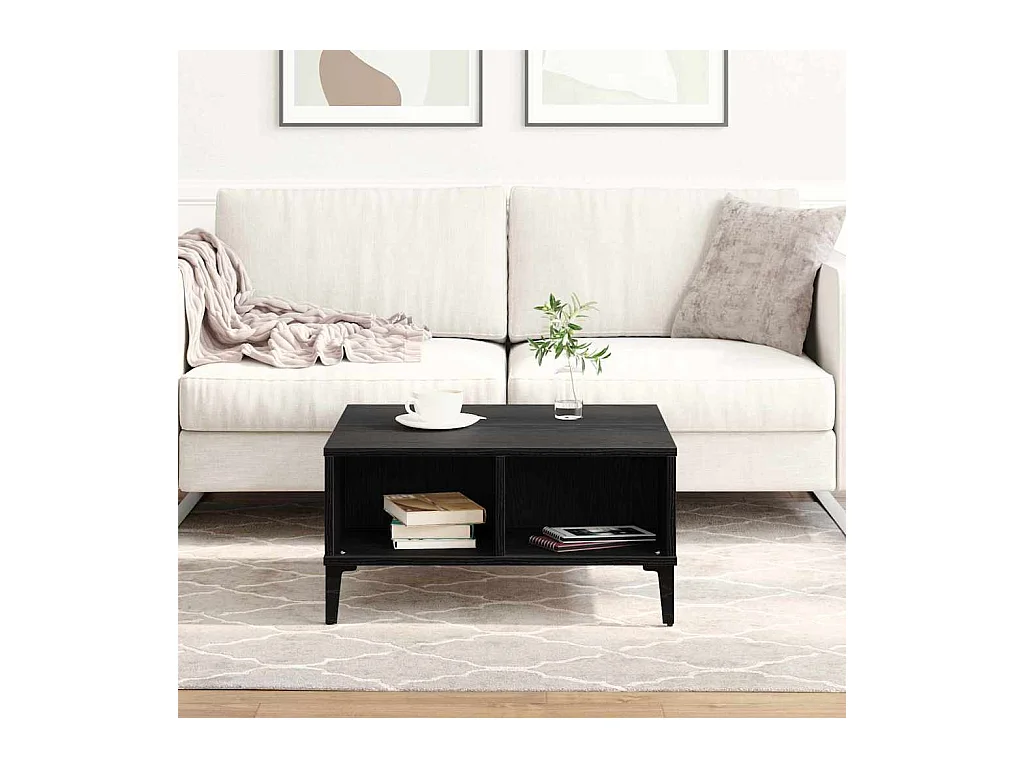 Mesa de centro-Mesa auxiliar-Mesita de centro madera contrachapada blanco brillo 90x50x41,5 cm SHL2552