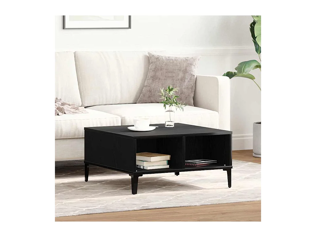 Mesa de centro-Mesa auxiliar-Mesita de centro madera contrachapada blanco brillo 90x50x41,5 cm SHL2552