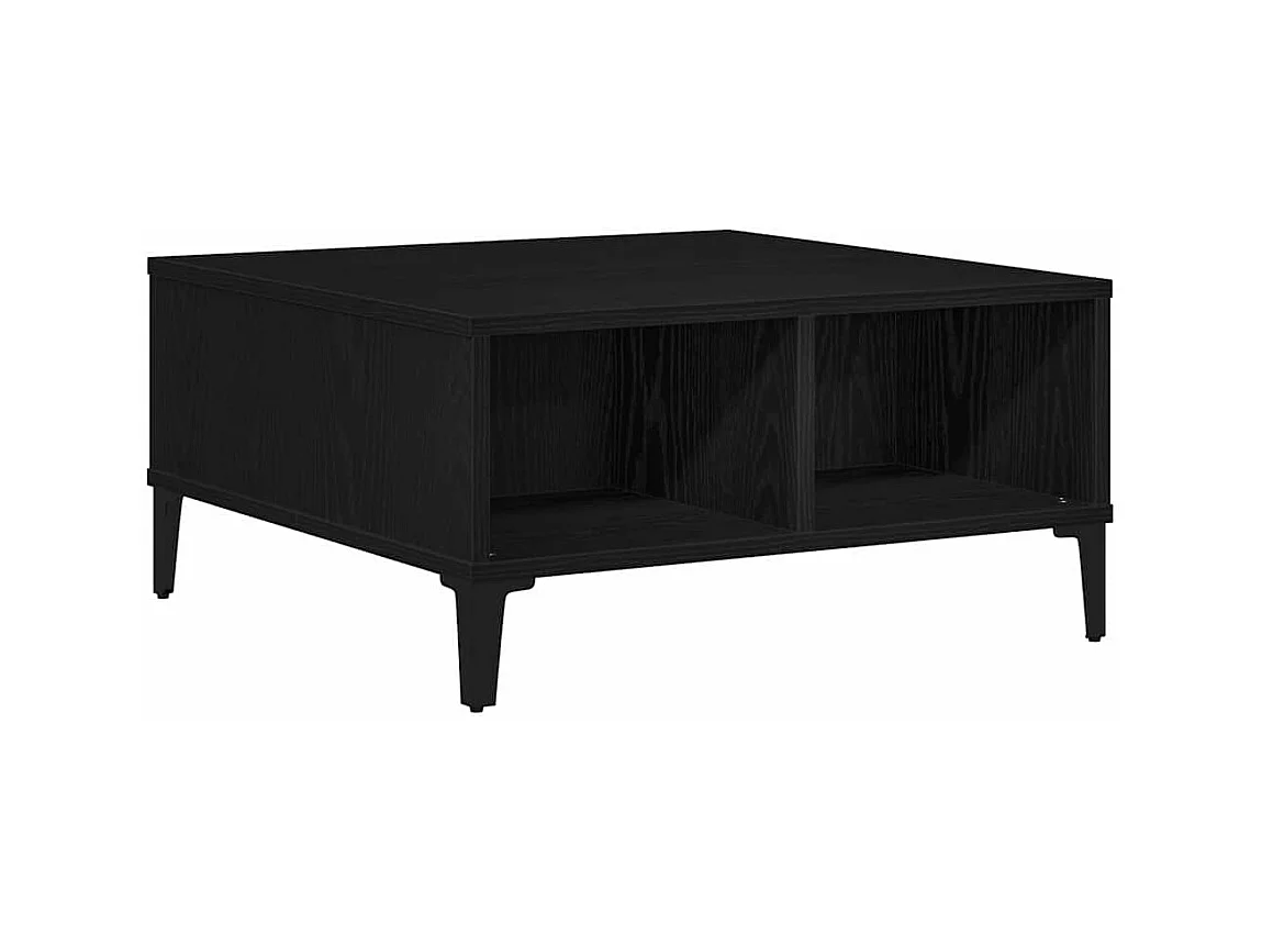 Table basse salon-Table d'appoint Chêne Noir 60x60x30 cm Bois D'ingénierie SHL17860