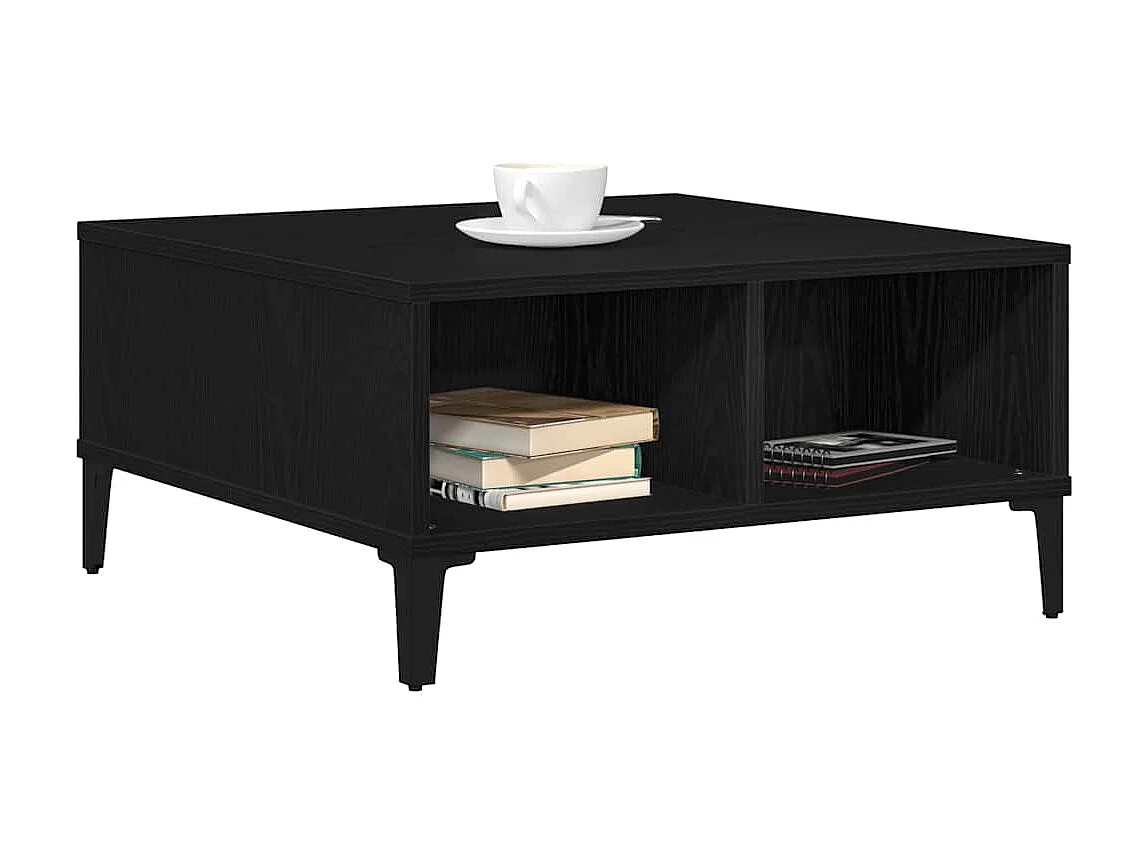 Tavolino da Salotto-Tavolino Basso Rovere Nero 60x60x30 cm SHL70197