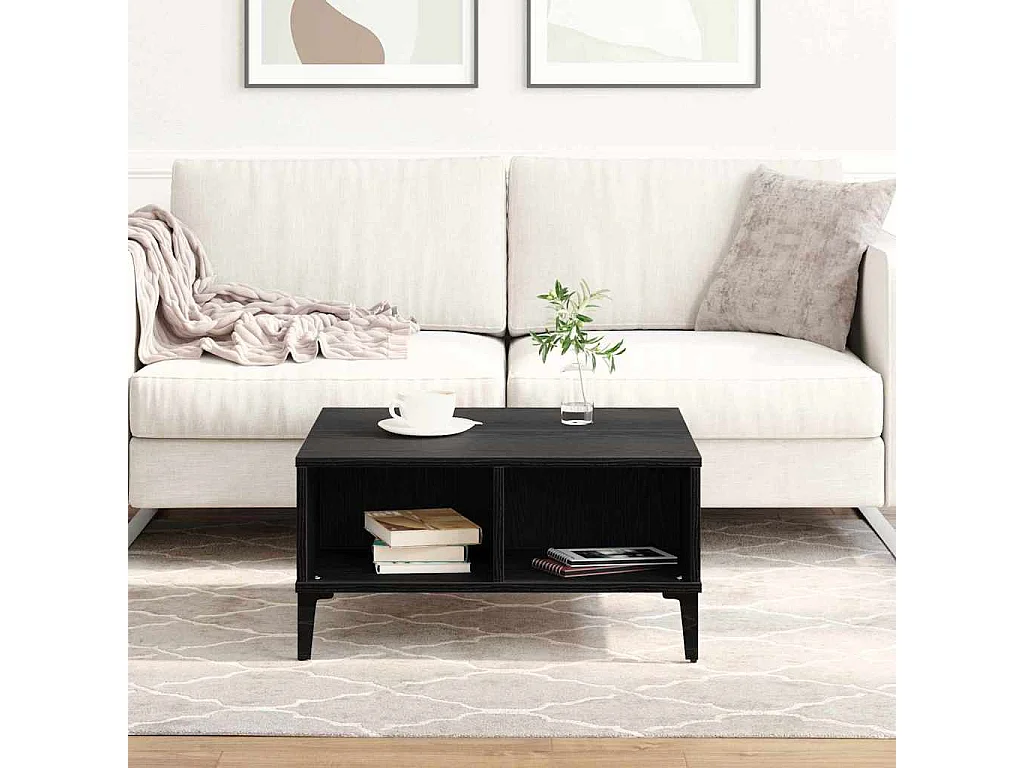 Tavolino da Salotto-Tavolino Basso Rovere Nero 60x60x30 cm SHL70197