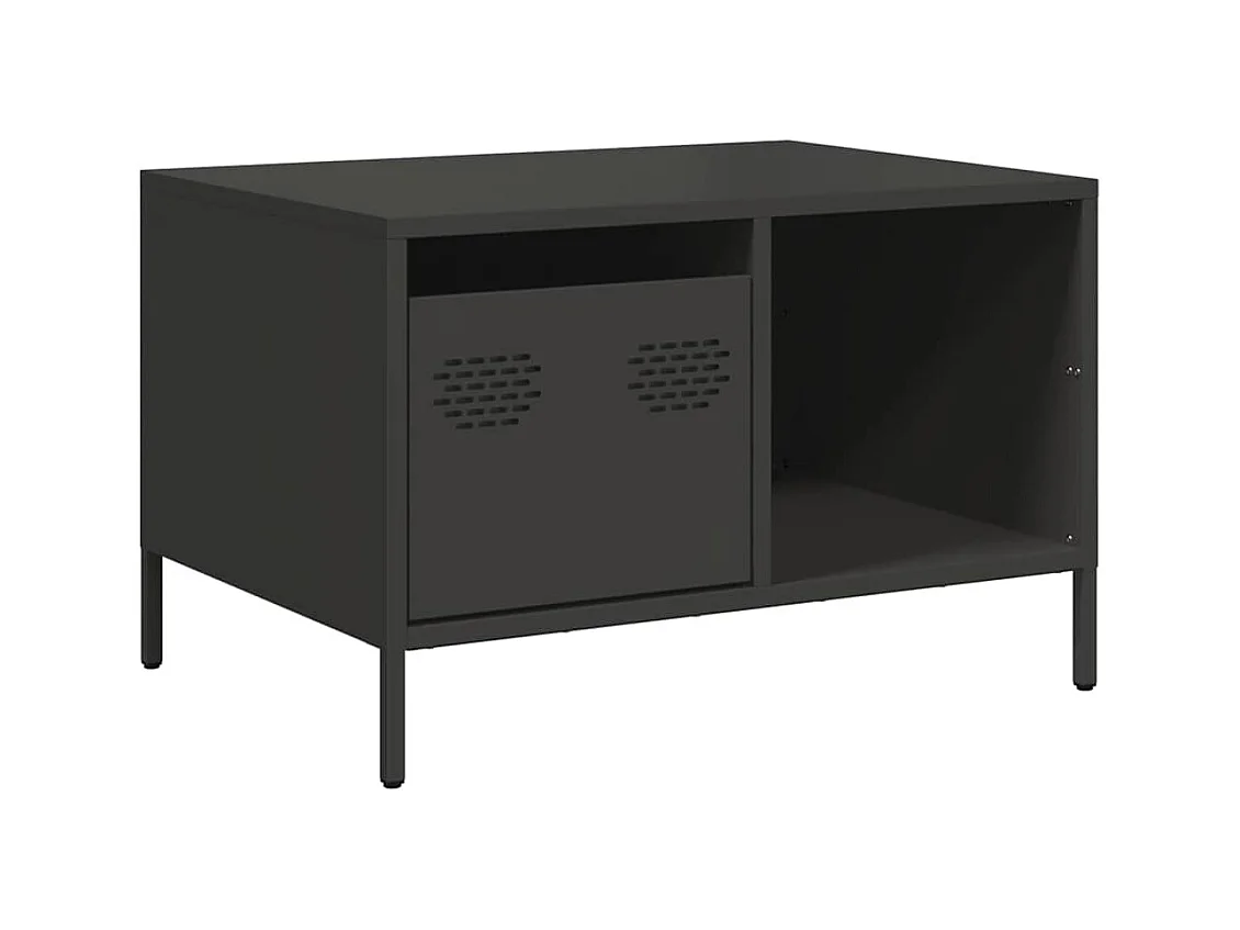 Mesa de centro | Mesa de apoio 68.5x50x43.5 cm aço laminado a frio preto