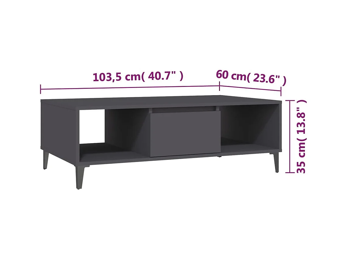 Mesa de centro | Mesa auxiliar con luz LED madera ingeniería blanca 50x50x45 cm SHL4216
