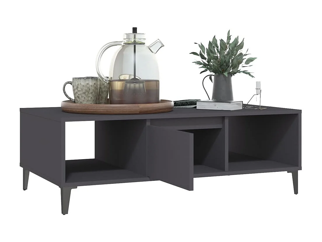 Couchtisch-Sofatisch-Beistelltische Grau 103,5x60x35 cm Holzwerkstoff SHL8113