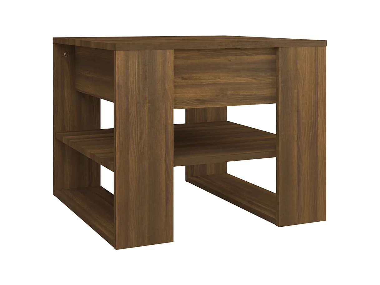 Table basse salon-Table d'appoint Chêne marron 55,5x55x45 cm Bois d'ingénierie SHL20649