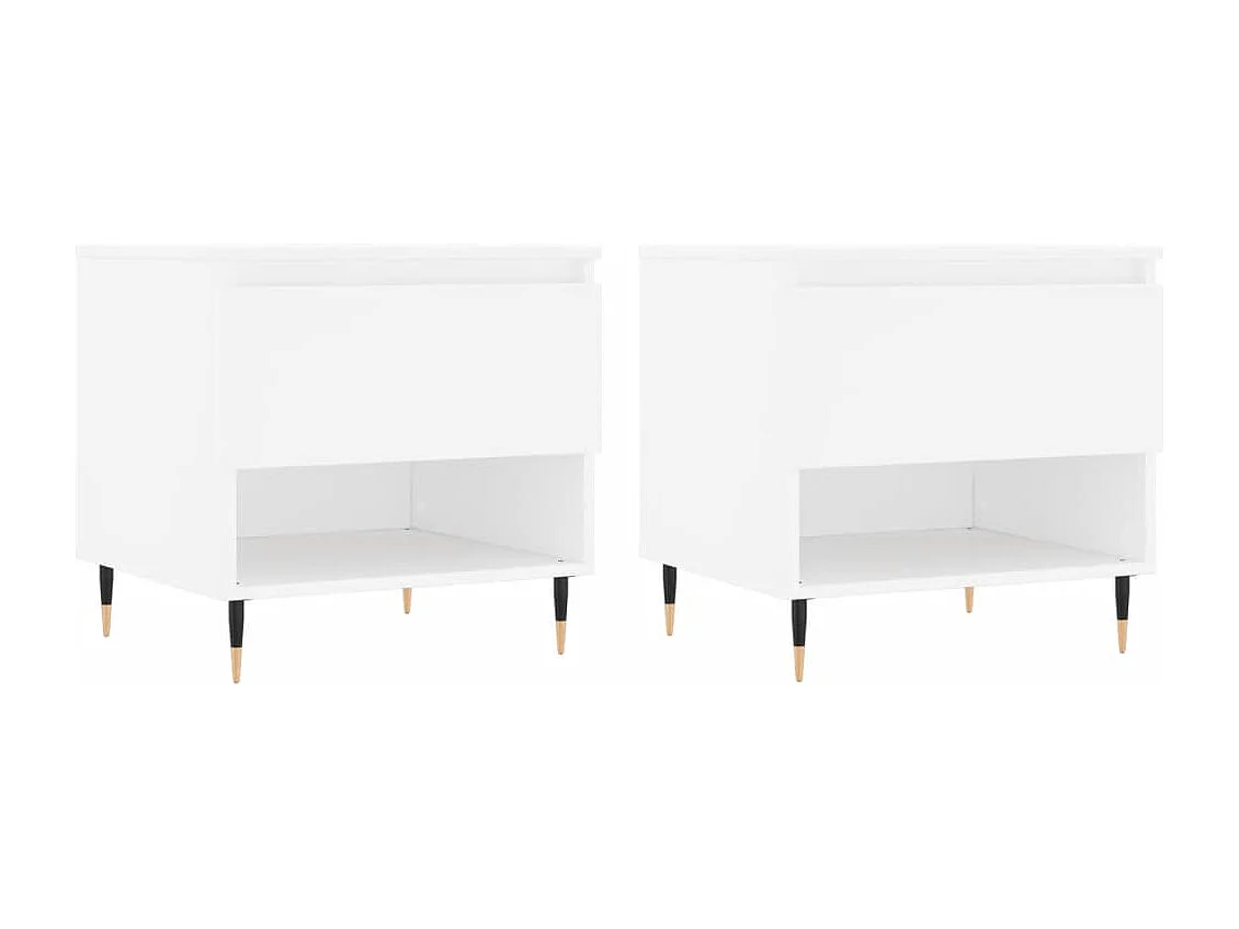 Lot de 2 Tables basses-Tables d'appoint blanc 50x46x50 cm bois d'ingénierie SHL42495