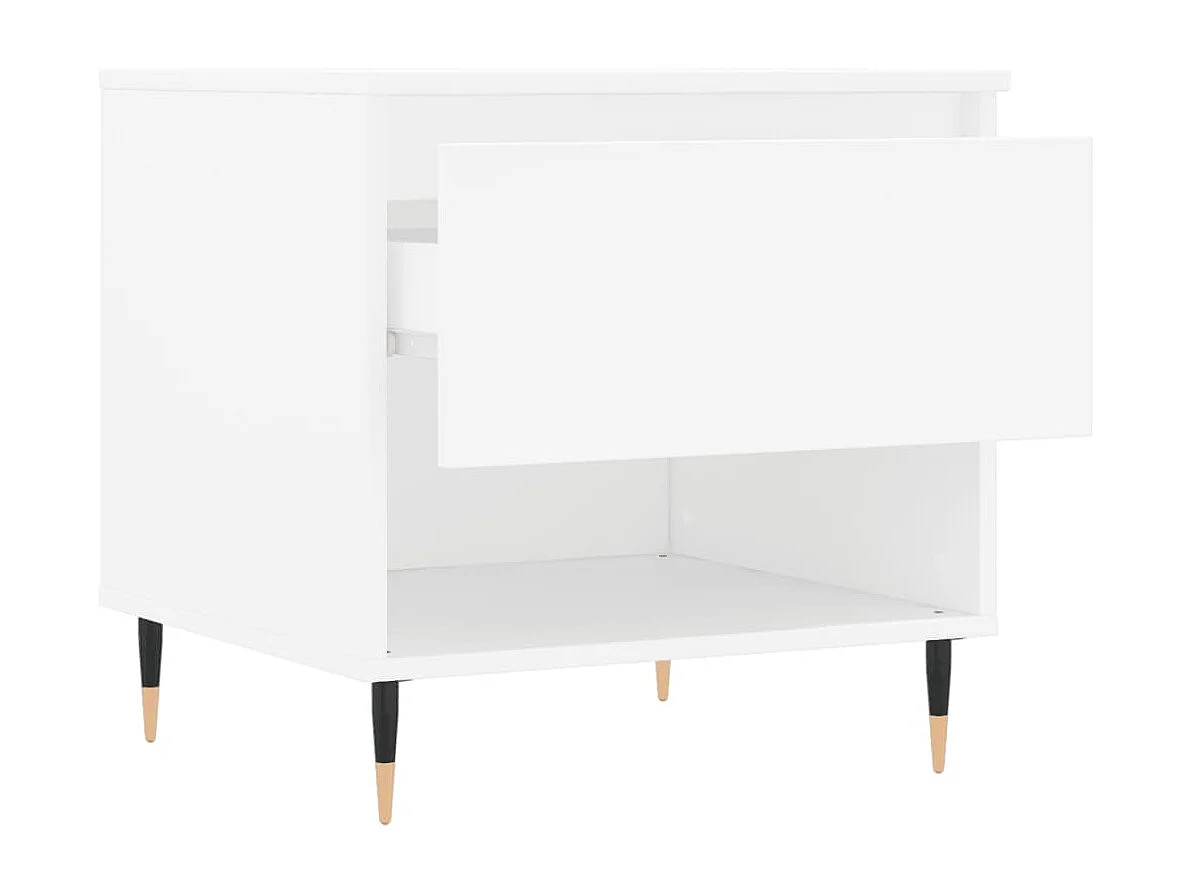 Lot de 2 Tables basses-Tables d'appoint blanc 50x46x50 cm bois d'ingénierie SHL42495