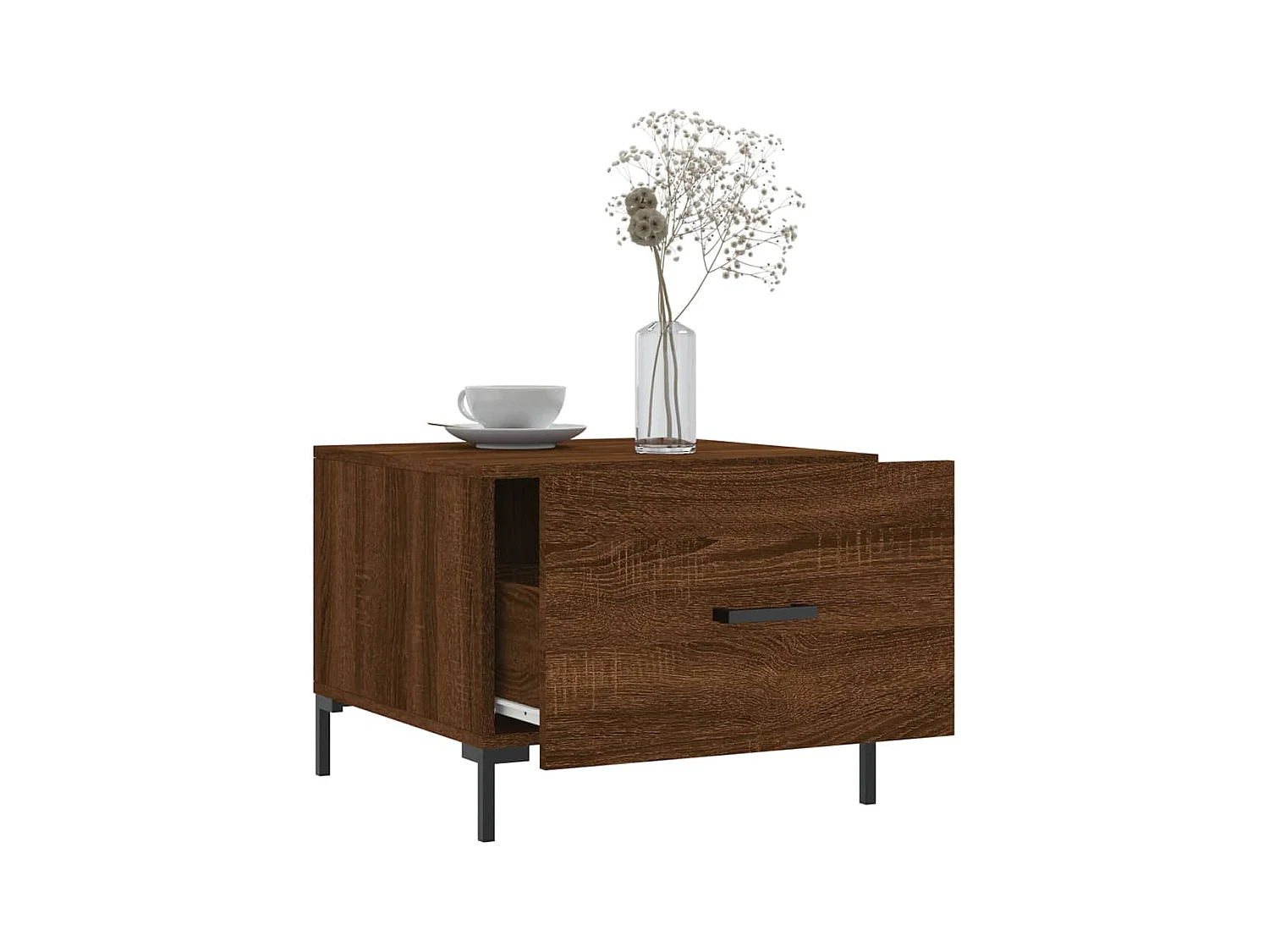 Mesa de centro | Mesa auxiliar madera de ingeniería roble marrón 60x60x30 cm SHL301151