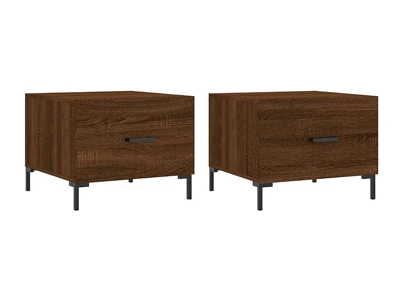 Couchtisch 2er Set-Sofatisch-Beistelltische Braun Eichen-Optik 50x50x40 cm Holzwerkstoff SHL86474