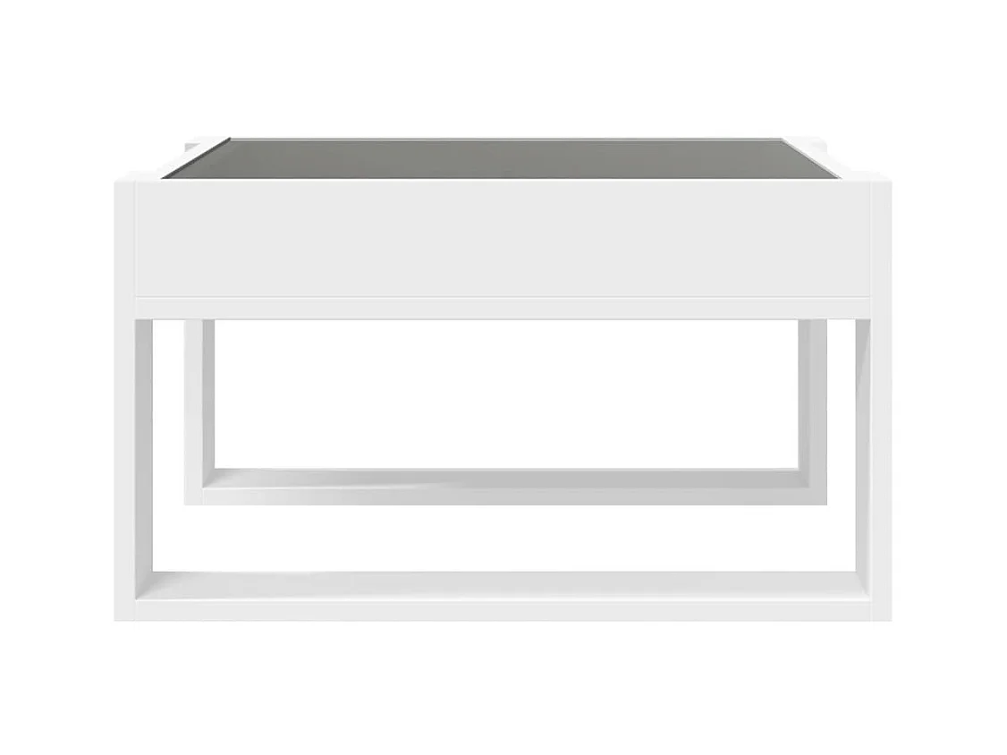 Mesa de centro-Mesa auxiliar madera de ingeniería blanco brillo 90x60x31 cm SHL4067