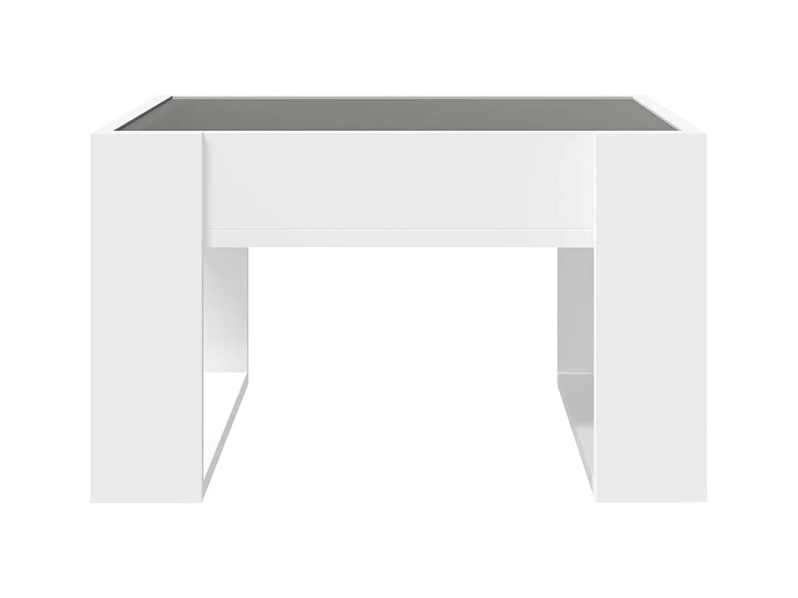 Mesa de centro-Mesa auxiliar madera de ingeniería blanco brillo 90x60x31 cm SHL4067