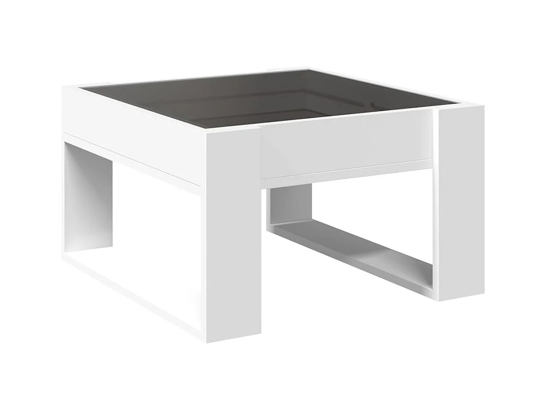 Mesa de centro-Mesa auxiliar madera de ingeniería blanco brillo 90x60x31 cm SHL4067