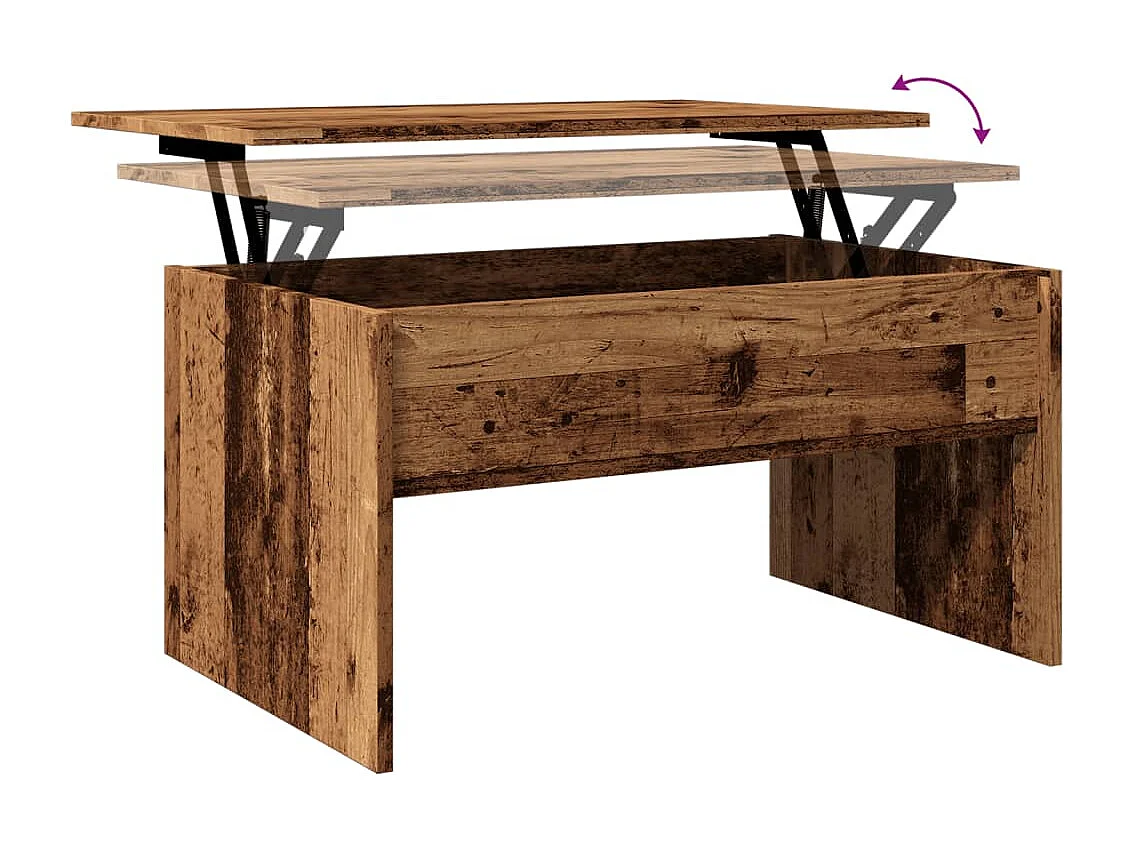 Mesa de centro | Mesa de apoio 80x50.5x41.5 cm derivados madeira madeira velha