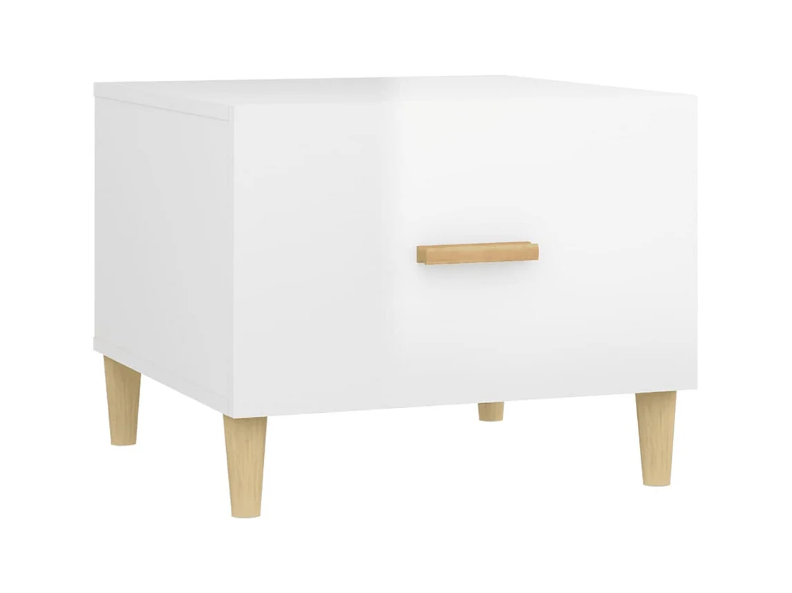 Table basse salon-Table d'appoint Blanc brillant 50x50x40 cm Bois d'ingénierie SHL65102