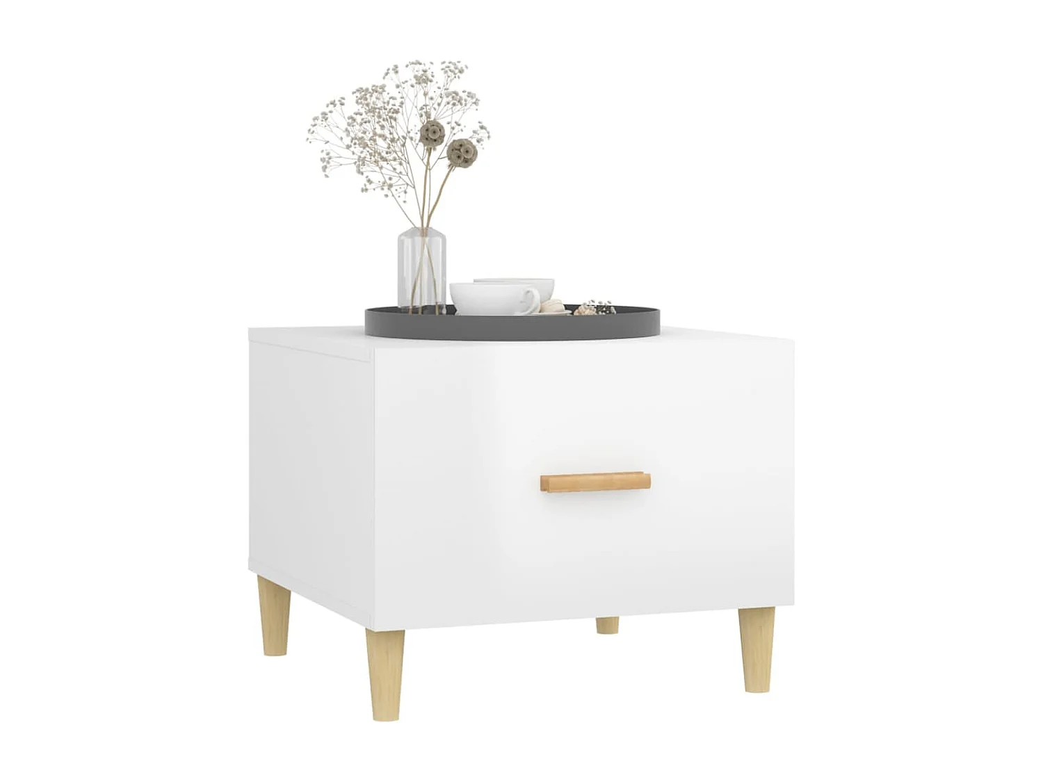 Mesa de centro | Mesa auxiliar madera contrachapada blanco 51x50x44 cm SHL814993