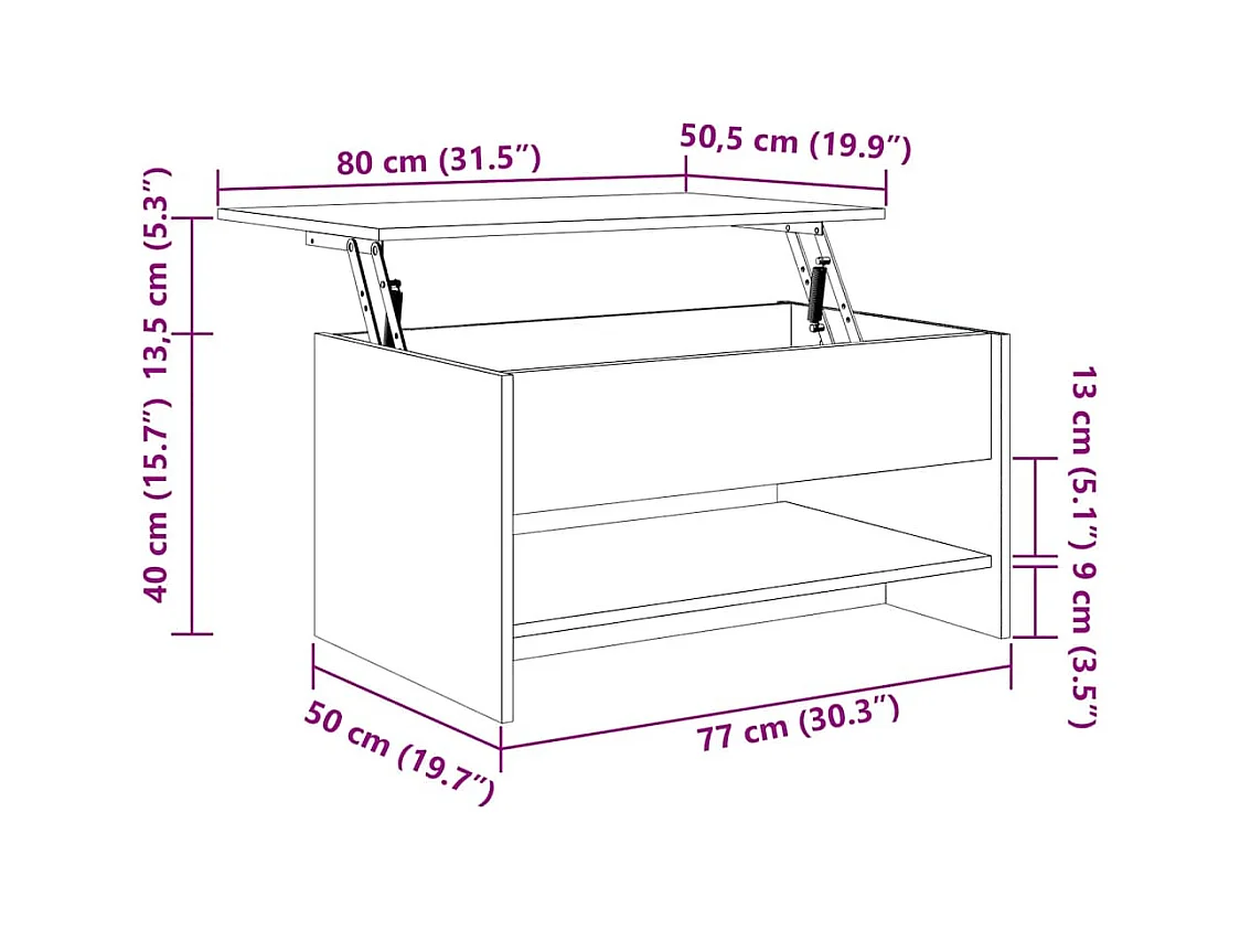 Mesa de centro | Mesa auxiliar madera contrachapada roble ahumado 50x50x35 cm SHL1569