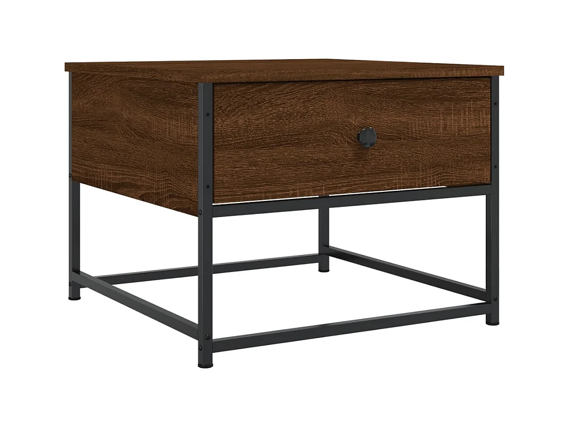 Table basse salon-Table d'appoint chêne marron 51x51x40 cm bois d'ingénierie SHL98252