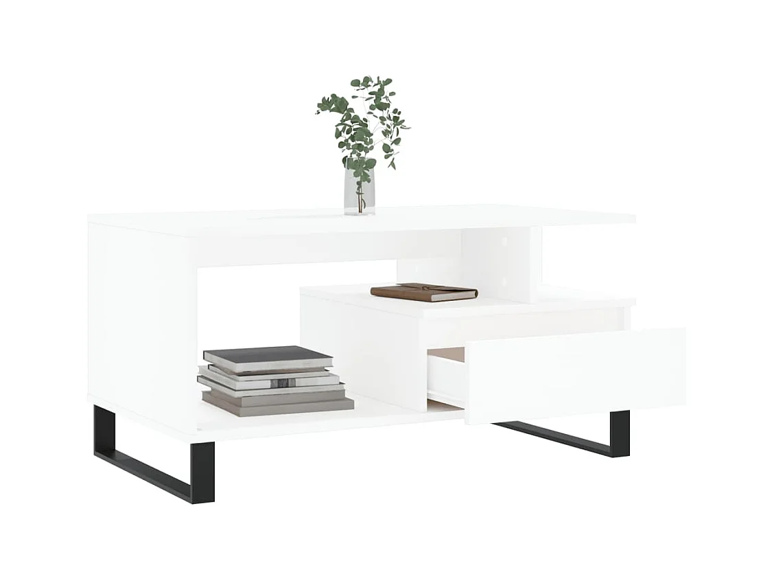 Mesa de centro | Mesa auxiliar y LED madera ingeniería gris hormigón 70x50x45cm SHL4421