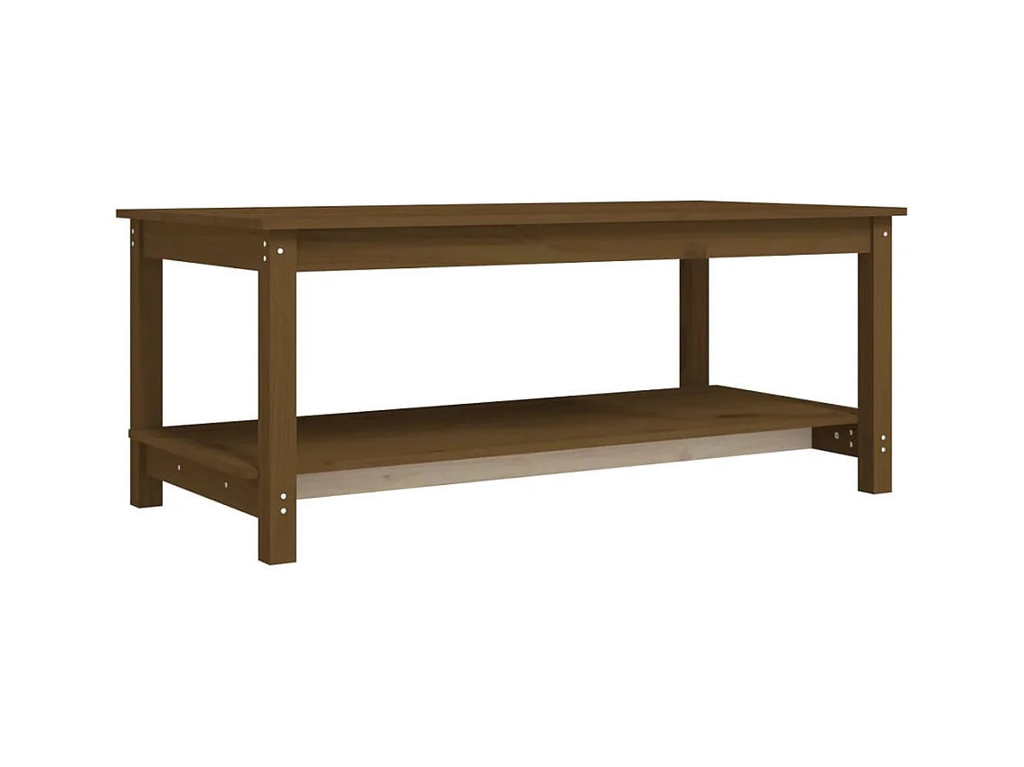 Table basse salon-Table d'appoint Marron miel 110x55x45 cm Bois massif de pin SHL6876