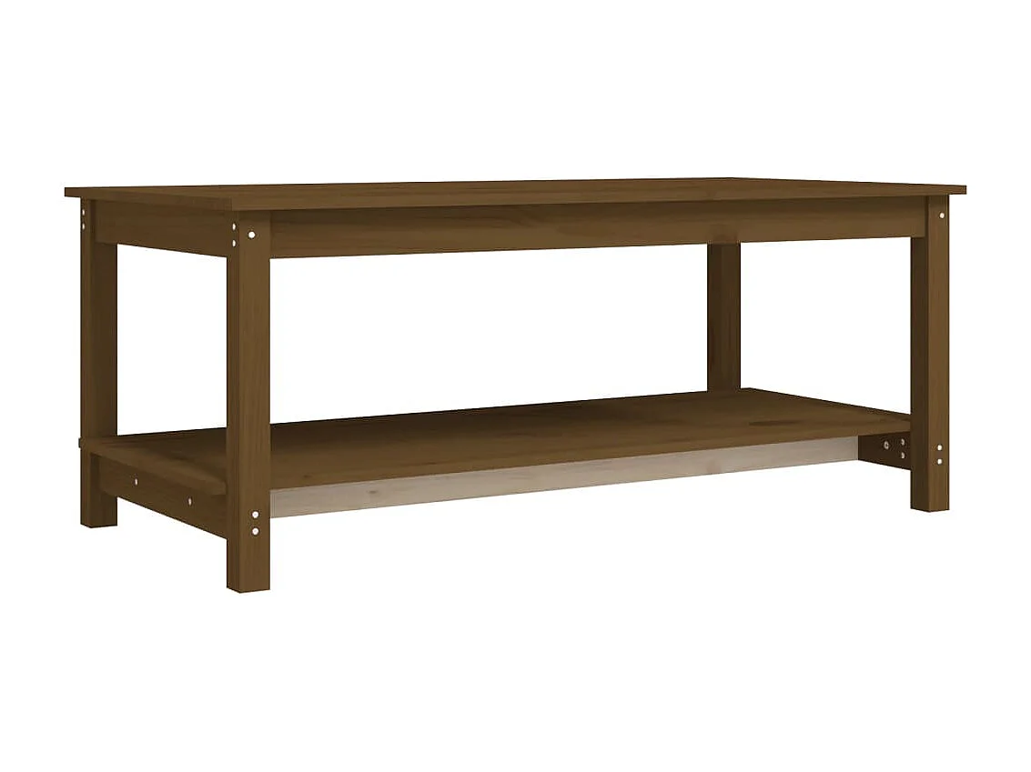 Couchtisch-Wohnzimmertisch-Beistelltische Honigbraun 110x55x45 cm Massivholz Kiefer SHL68159