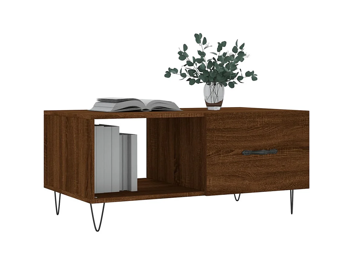 Mesa de centro | Mesa auxiliar madera de ingeniería negra 75x51x40 cm SHL51990