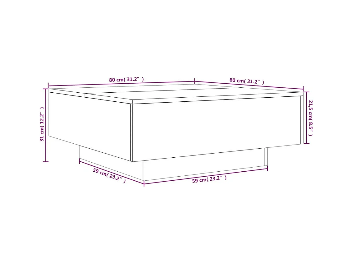 Mesa de centro-Mesa auxiliar de madera de ingeniería negra 40x40x43 cm SHL2569