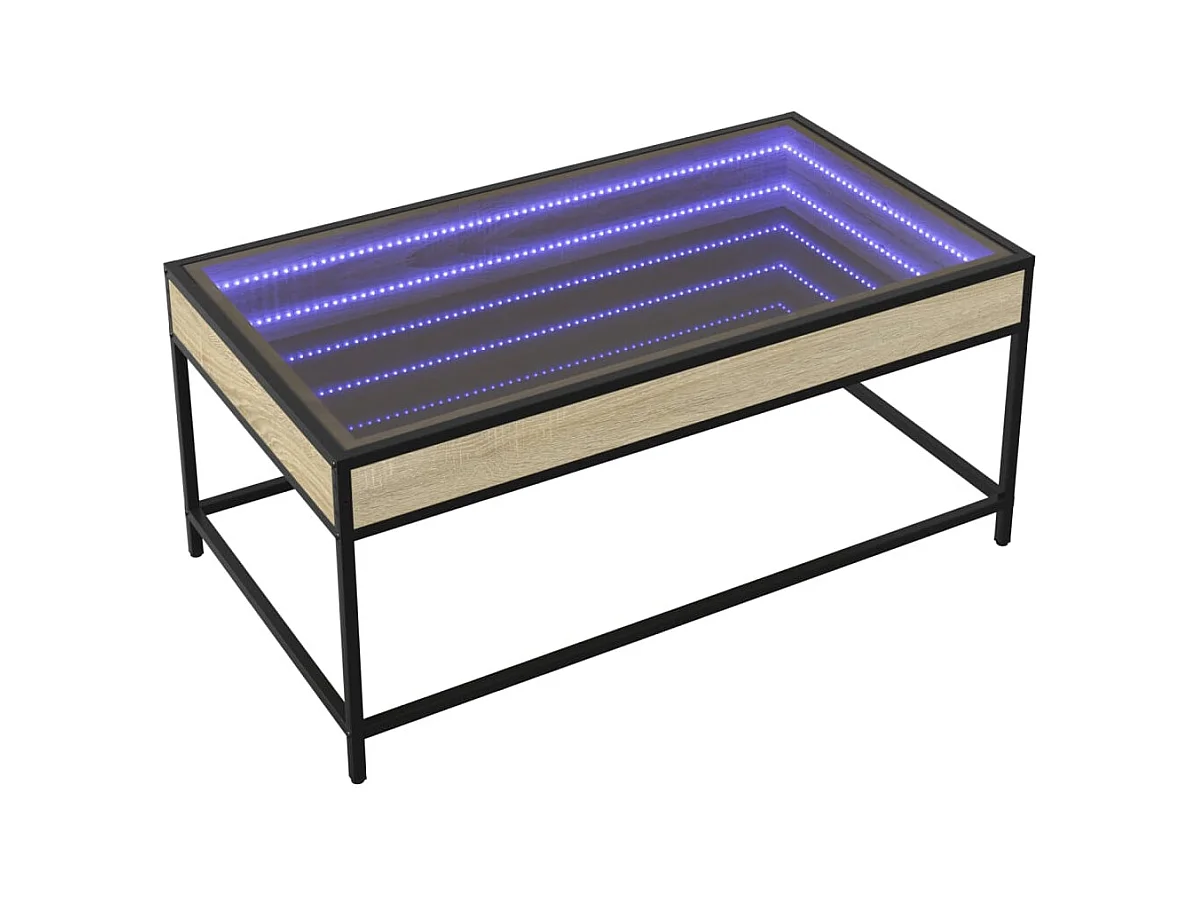 Mesa de centro-Mesa auxiliar madera de ingeniería roble ahumado 102x50x36 cm SHL933