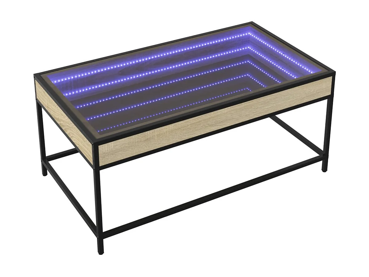 Table basse salon-Table d'appoint avec LED infini chêne sonoma 90x50x41 cm SHL37520