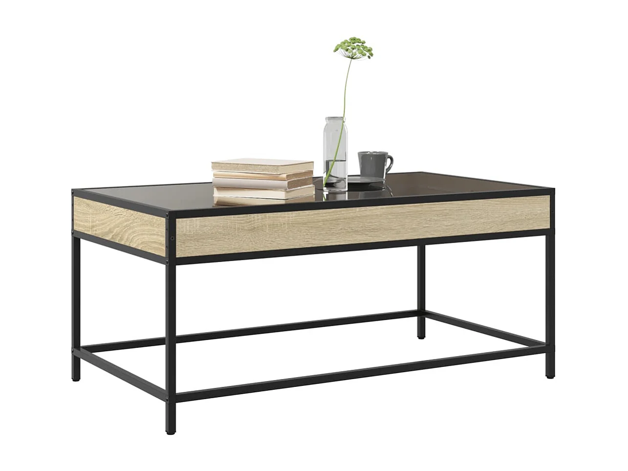 Table basse salon-Table d'appoint avec LED infini chêne sonoma 90x50x41 cm SHL37520