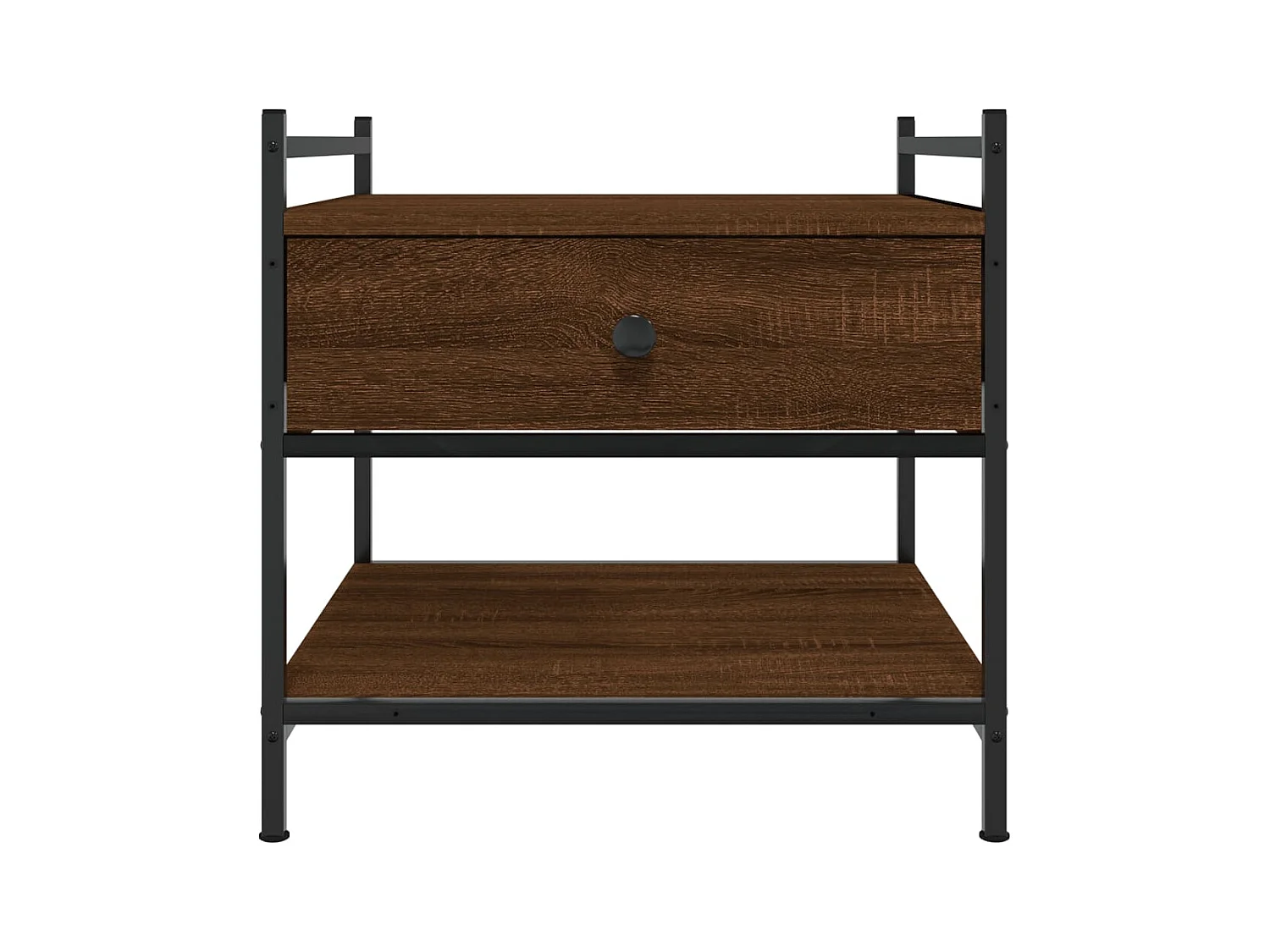 Mesa de centro-Mesa auxiliar acero inoxidable madera maciza traviesa plateado SHL2426