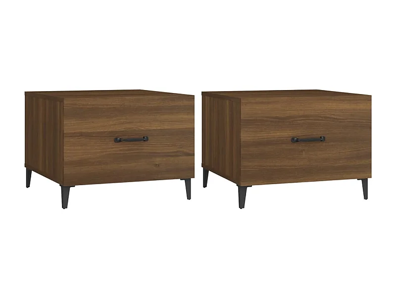 Tables basses avec pieds en métal 2 pcs Chêne marron 50x50x40cm SHL56594