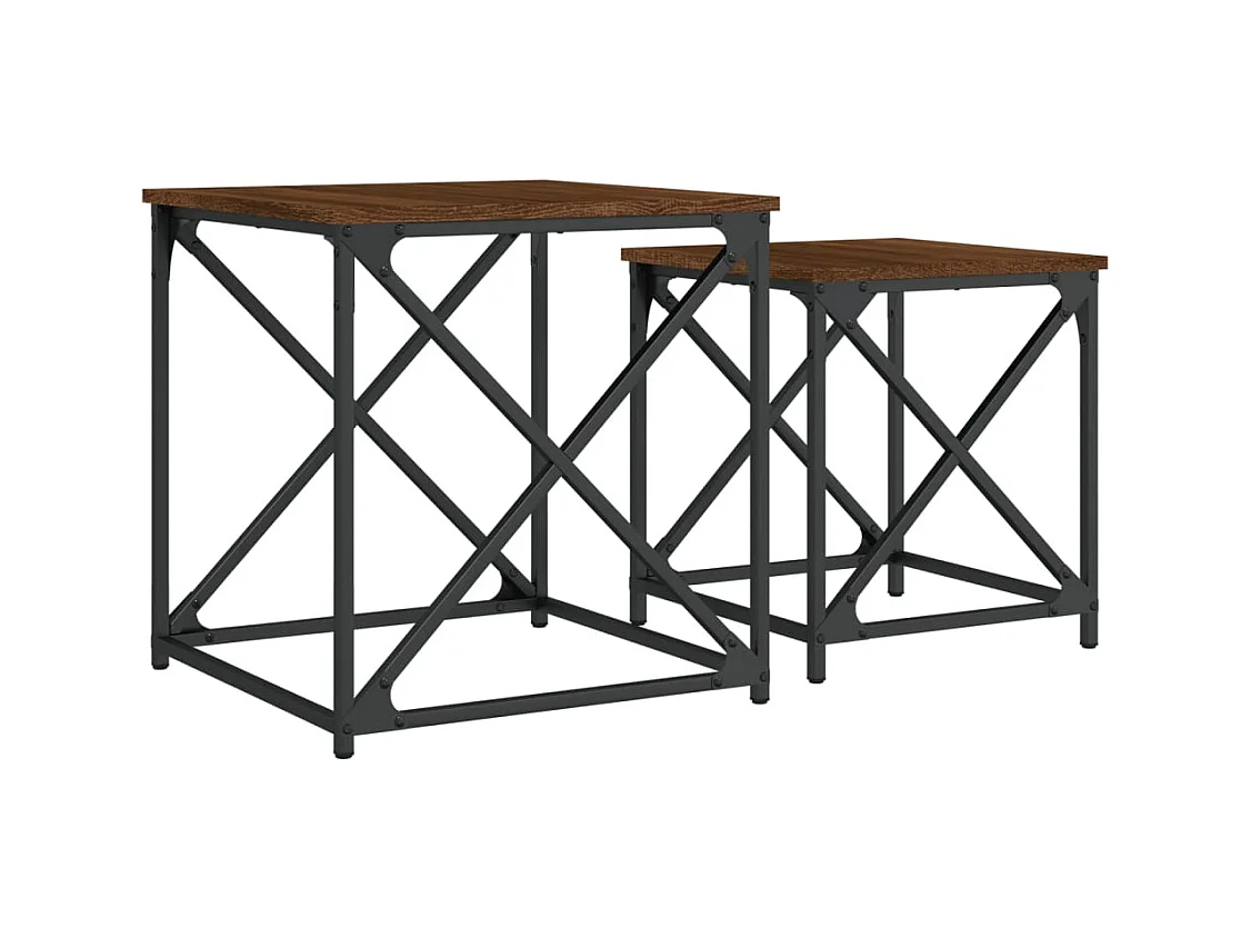 Tables basses gigognes de salon 2 pcs chêne marron bois d'ingénierie SHL2362