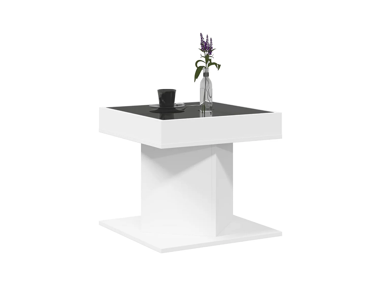 Mesa de centro-Mesa auxiliar madera contrachapada roble ahumado 80x50x36 cm SHL2366