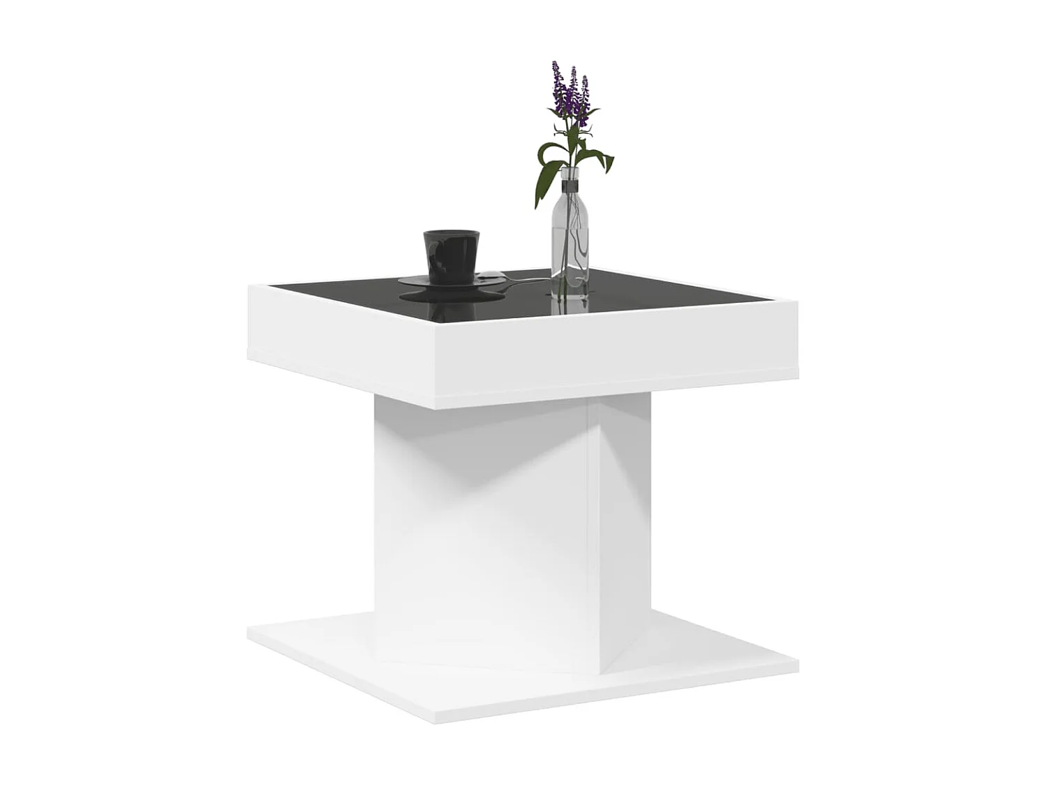 Mesa de centro-Mesa auxiliar madera contrachapada roble ahumado 80x50x36 cm SHL2366