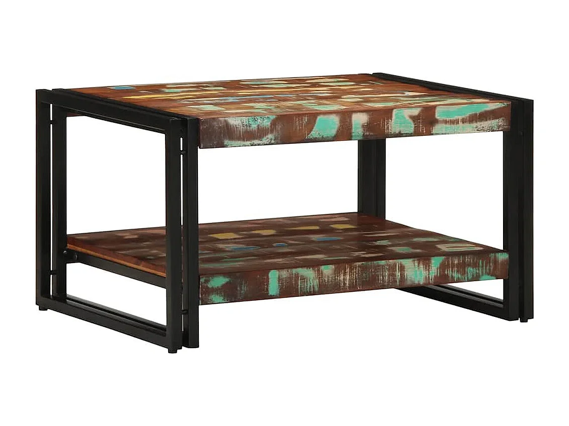 Table basse salon-Table d'appoint multicolore 70x50x38 cm bois de récupération massif SHL37743
