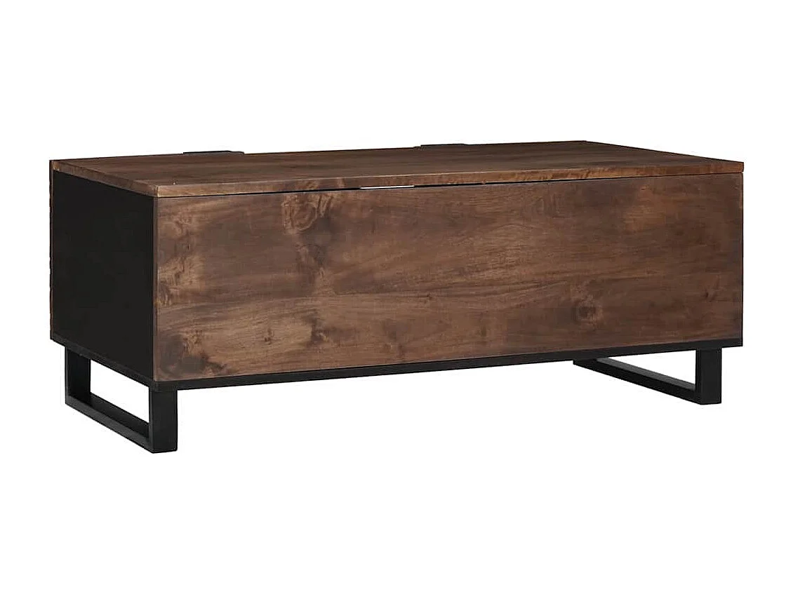 Couchtisch-Wohnzimmertisch-Beistelltische Braun und Schwarz 100x54x40 cm Massivholz Akazie SHL75636