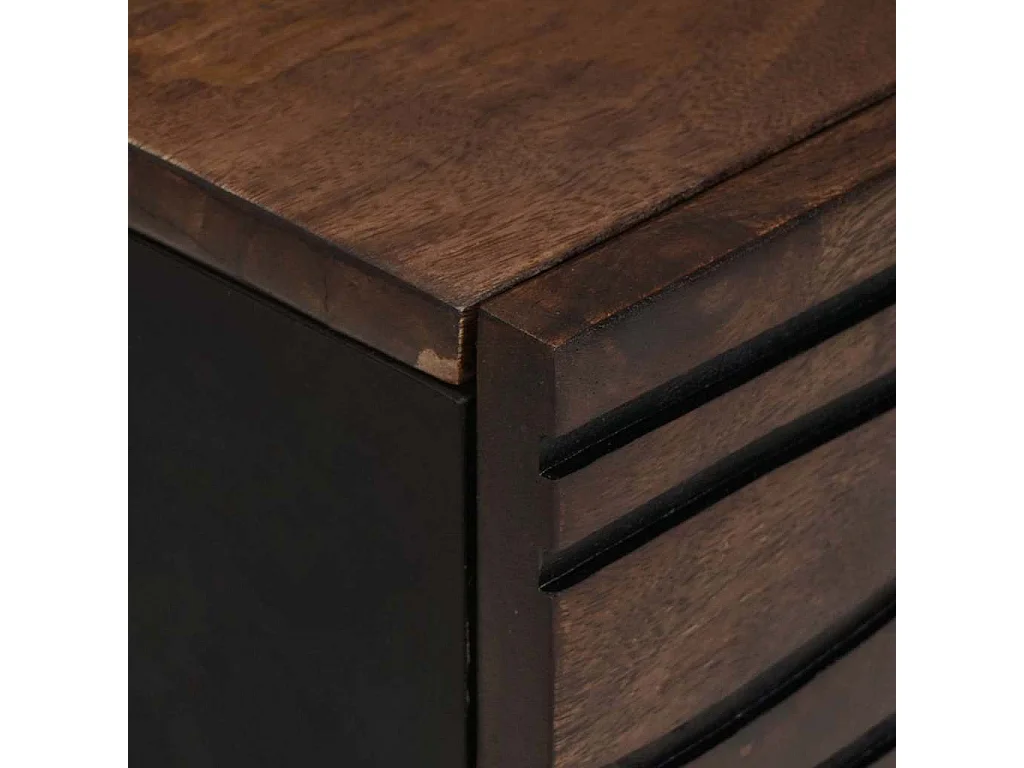 Couchtisch-Wohnzimmertisch-Beistelltische Braun und Schwarz 100x54x40 cm Massivholz Akazie SHL75636